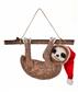 Wool Sloth on Tree Branch Orn. 7" Natural